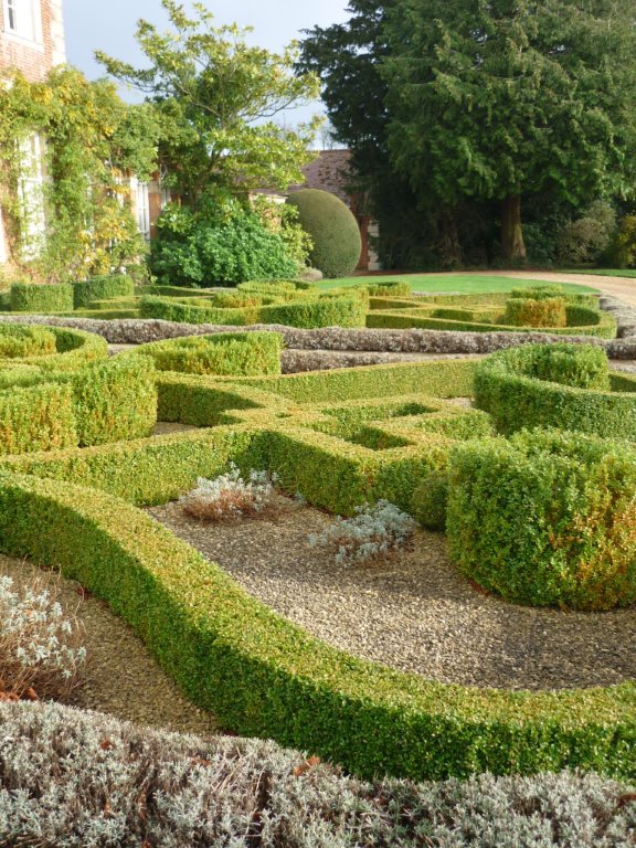 Topiary box Knot garden 8 years after completion Norfolk