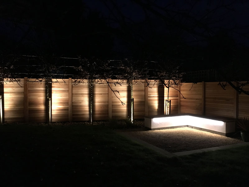 Private garden Ely, feature lighting